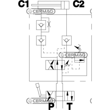 Soupape de basculement de charrue à double effet avec soupape de décharge de pression 84343