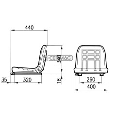 Soporte de asiento GT60 con guías y sin reposabrazos 62328 COBO