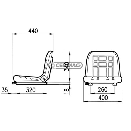 Culla sedile GT60 con guide e senza braccioli 62328 COBO