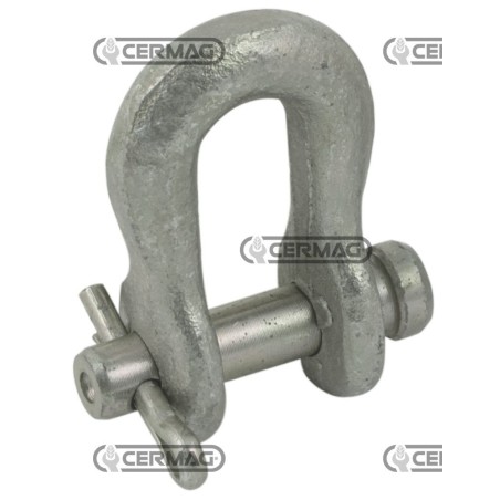 Verzinkter Schäkel mit Bolzen und Splint, Größe 19 mm, Arbeitslast 51206 | NewgardenAgri.com