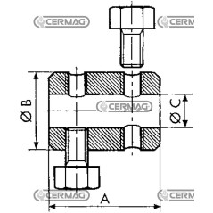 Anschlussklemme mit doppelter seitlicher Schraube, Kabeldurchmesser 2,5 mm, 60080