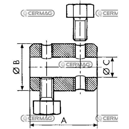 Anschlussklemme mit doppelter seitlicher Schraube, Kabeldurchmesser 2,5 mm, 60080