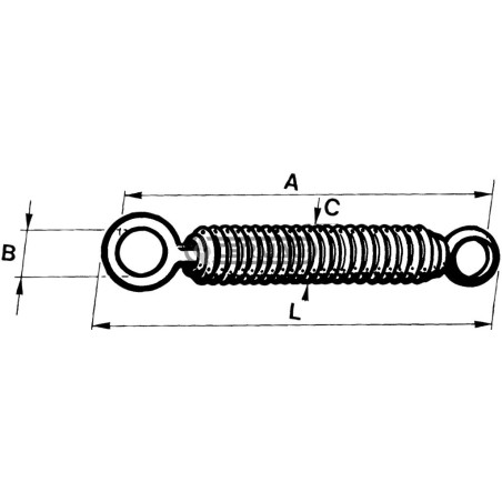 Tiller spring with swivel eye Length 357 mm 55994 | NewgardenAgri.com
