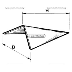 Arado triangular para taladrar en acero al carbono. Tamaño 220x220 mm. 56111