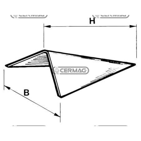 Arado triangular para taladrar en acero al carbono. Tamaño 300x300 mm. 56114
