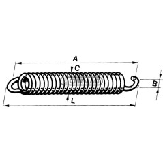 Muelle para anclaje desmalezador Longitud 383 mm 56787 | NewgardenAgri.com