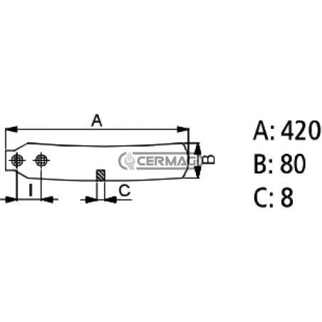 lama posteriore HORSCH Lato Destro Misura 420x80x8 mm 57698