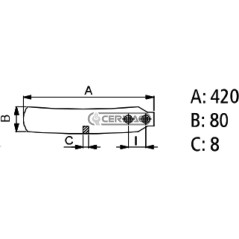 lama posteriore HORSCH Lato Sinistro Misura 420x80x8 mm 57699