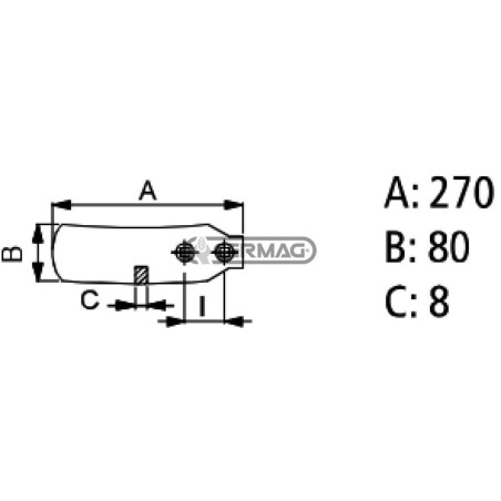 lama posteriore HORSCH Lato Sinistro Misura 270x80x8 mm 57701