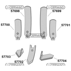 Reja lateral para arado HORSCH. Tamaño: 275x80x12 mm. Número de pieza: 57702. | NewgardenAgri.com