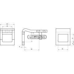 Support à double lame pour ressorts et renforts Dimensions 50x8 mm Cadre 50x15 mm 57157 BIANCHI