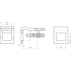 Doppelblatthalterung für Federn und Verstärkung. Abmessungen: 50 x 8 mm. Rahmen: 50 x 15 mm. Artikelnummer: 57158 BIANCHI