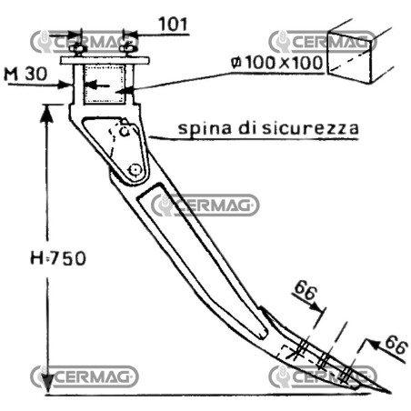 Subsolador SUPERIOR con soporte y reja de arado 56610 | NewgardenAgri.com