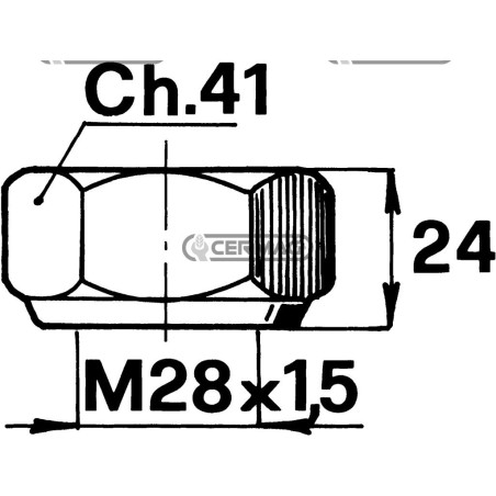Tip nut Thread M28x1.5 55859