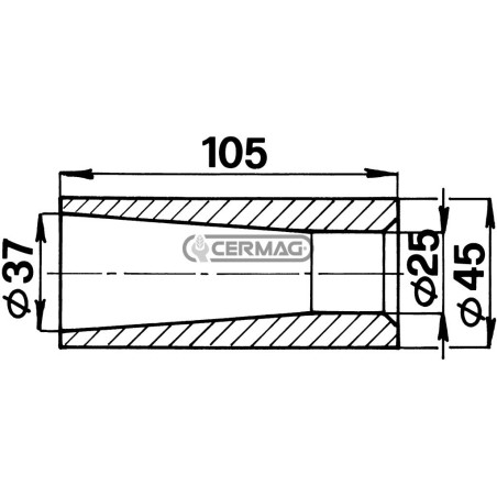 Bussola conica per punte Lunghezza 105 mm 56487