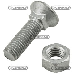Bullone a testa svasata con quadro sottotesta Misura M10x60 57399 | NewgardenAgri.com