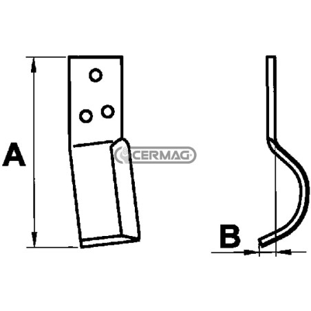 Coltello per scavafossi DRENAG Piatto Sinistro 70x10 mm 57303 | NewgardenAgri.com