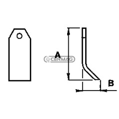 Coltello per trincia Foro 14 mm Piatto 75x7 mm 55829 MadeinItaly | NewgardenAgri.com