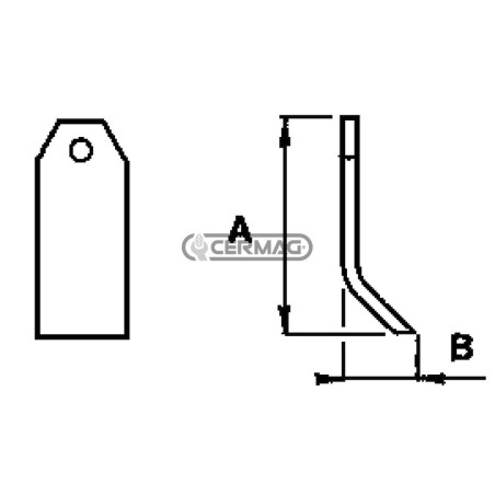Coltello per trincia Foro 14 mm Piatto 75x7 mm 55829 MadeinItaly | NewgardenAgri.com