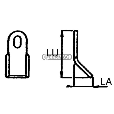 Coltello per trincia Foro 26x14 mm Piatto 40x5 mm 55972 MadeinItaly | NewgardenAgri.com