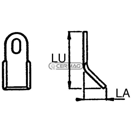 Coltello per trincia Foro 30x14 mm Piatto 40x6 mm 56242 MadeinItaly | NewgardenAgri.com