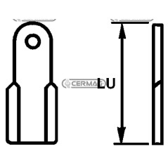 Coltello per trincia Foro 25.5 mm Piatto 60x8 mm 56307 MadeinItaly | NewgardenAgri.com