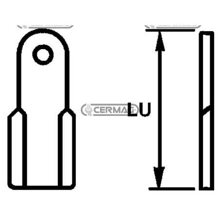 Coltello per trincia Foro 25.5 mm Piatto 60x8 mm 56307 MadeinItaly | NewgardenAgri.com