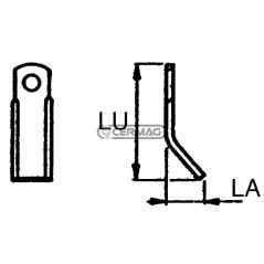 Coltello per trincia Foro 20.5 mm Piatto 45x5 mm 56315 MadeinItaly | NewgardenAgri.com