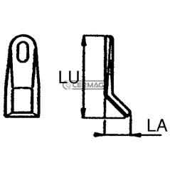 Coltello per trincia Foro 14x27 mm Piatto 35x8 mm 56339 MadeinItaly | NewgardenAgri.com