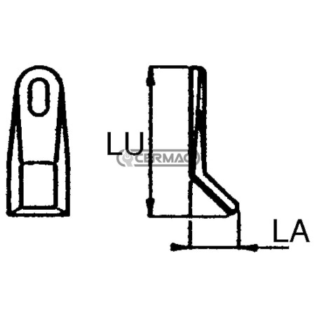 Coltello per trincia Foro 14x26 mm Piatto 40x8 mm 56349 MadeinItaly | NewgardenAgri.com
