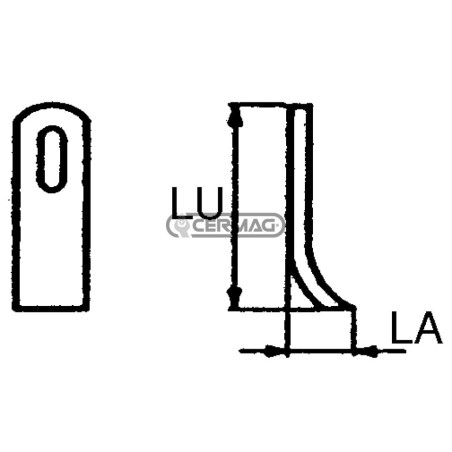Coltello per trincia Foro 14x30 mm Piatto 35x10 mm 56404 MadeinItaly | NewgardenAgri.com