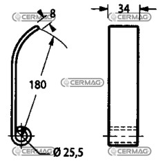 Coltello per trincia Foro 25.5 mm Piatto 34x8 mm 57082 MadeinItaly | NewgardenAgri.com