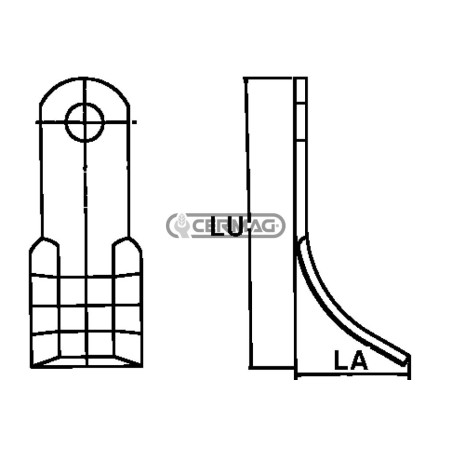 Coltello per trincia Foro 25.5 mm Piatto 60x8 mm 57394 MadeinItaly | NewgardenAgri.com