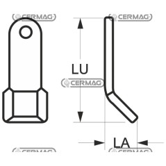 Coltello per trincia Foro 16.5 mm Piatto 40x5 mm 57586