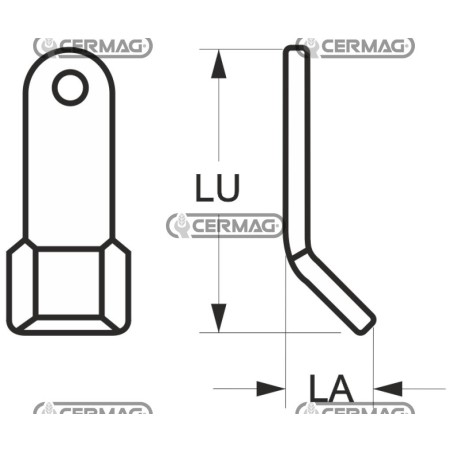 Coltello per trincia Foro 16.5 mm Piatto 40x5 mm 57586