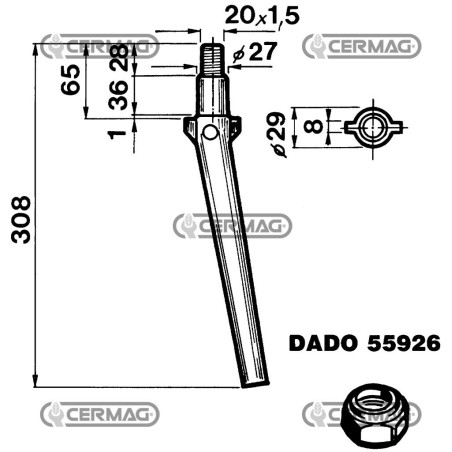 Dente per erpici rotativi - Conico 55092 | NewgardenAgri.com