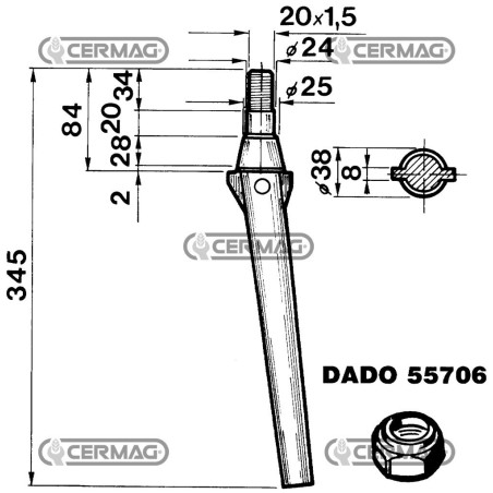 Dente per erpici rotativi - Conico 55093 | NewgardenAgri.com