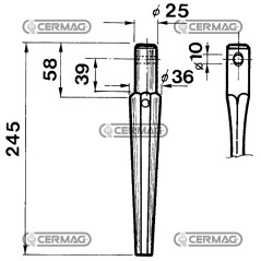 Zahn für Rotationsegge - RA Durchmesser 25 mm 55096 | NewgardenAgri.com