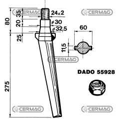 Púa de rastra rotativa - Cónica pesada 55129 | NewgardenAgri.com