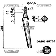 Dente per erpici rotativi - Conico 55131 | NewgardenAgri.com