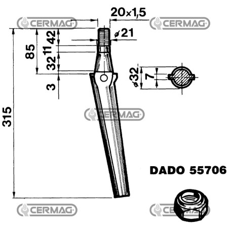 Dente per erpici rotativi - Conico 55131 | NewgardenAgri.com