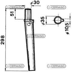 Púa de rastra rotativa - LS Diámetro 30 mm 55137 | NewgardenAgri.com