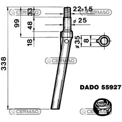 Zahn für Kreiseleggen - Zylindrischer Durchmesser 25 mm 55155 | NewgardenAgri.com