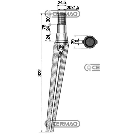 Dente per erpici rotativi - Conico 57144 | NewgardenAgri.com