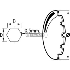 Zahnscheibenbrecher, Durchmesser 610 mm, Sechskant 67 mm, 55446 OFAS