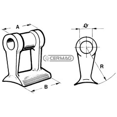 Hammer für Schredder, Lochdurchmesser 25,5 mm, Artikelnummer 55923, Hergestellt in Italien