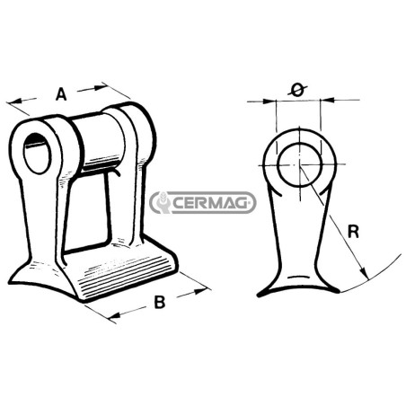 Hammer for shredder Hole diameter 25.5 mm 55923 Made in Italy