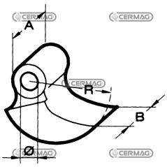 Hammer für Schredder, Lochdurchmesser 31 mm, Artikelnummer 56194, Hergestellt in Italien