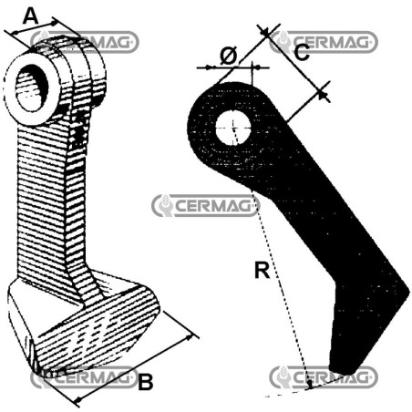 Hammer for shredder Hole diameter 26 mm 56792 Made in Italy