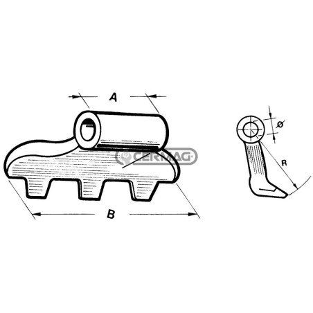 Hammer für Schredder, Lochdurchmesser 22,5 mm, Artikelnummer 56799, Hergestellt in Italien